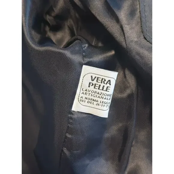 PONTE VECCHIO supple black 100% leather lambskin (?) moto Italian jacket coat - Picture 5 of 12